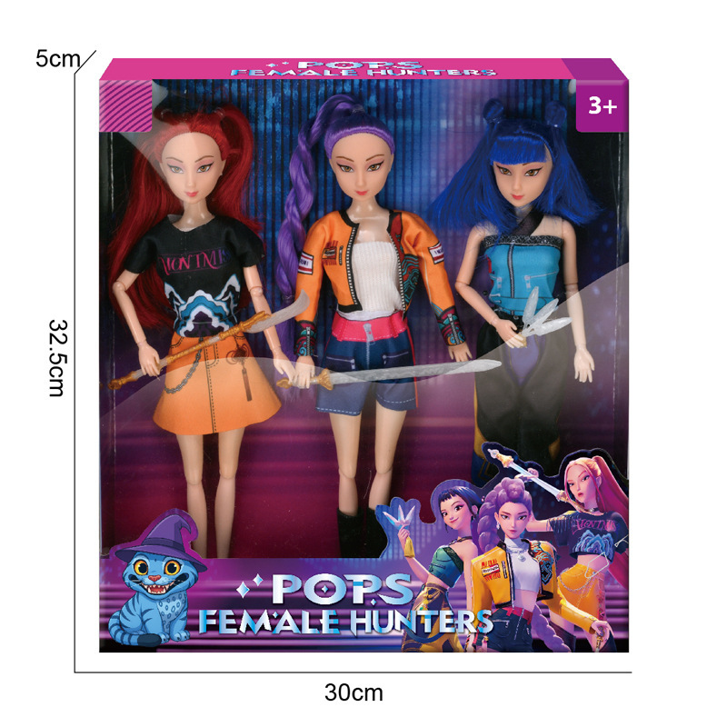 Cross-Border New K-Pop Demon-Hunting Girl Group Doll Lumi Zoe Mila Toy Vinyl Figure Doll Girl