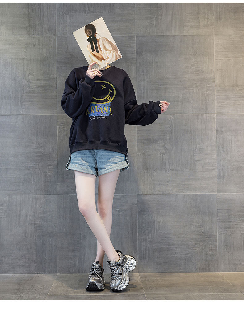 Giày sneaker nữ chunky đế dày phong cách Hàn Quốc, đính đá thời trang, phù hợp người thấp bé — M2803 màu xám, M2803 màu be chi tiết 10