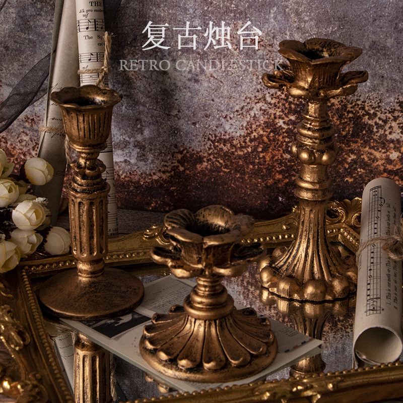 Candelaria de oro clásica francesa decoración ornamentos retro