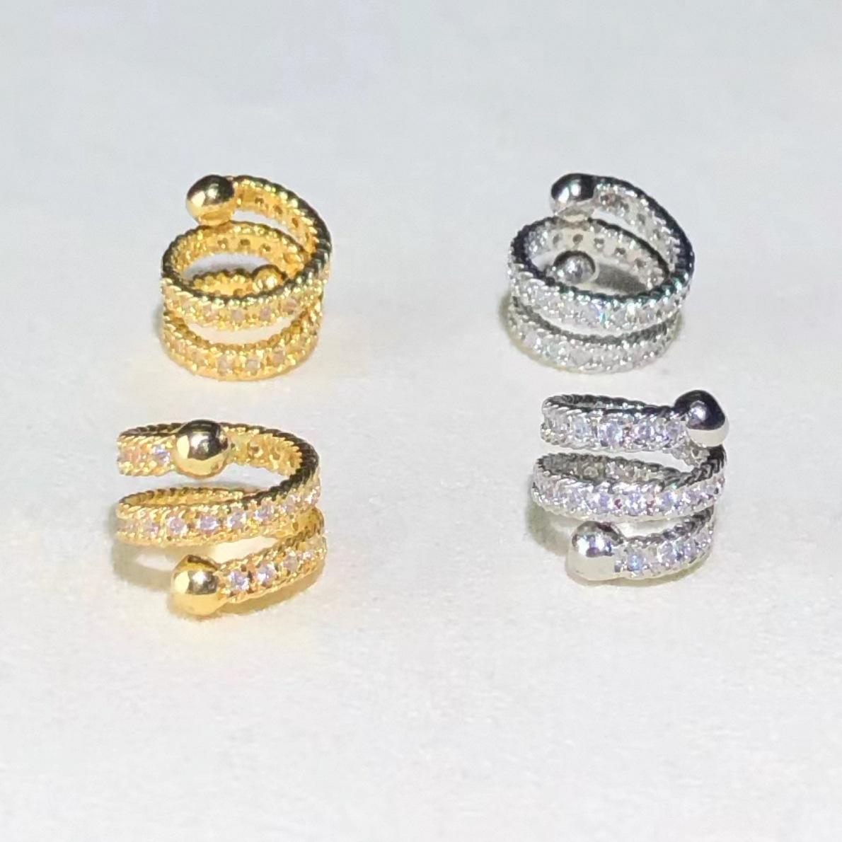 14K Gold-Filled Color-Preserving Crystal DIY Accessories Spiral Twist Ring-Shaped Bead Holder Bracelet Necklace Zircon Jewelry