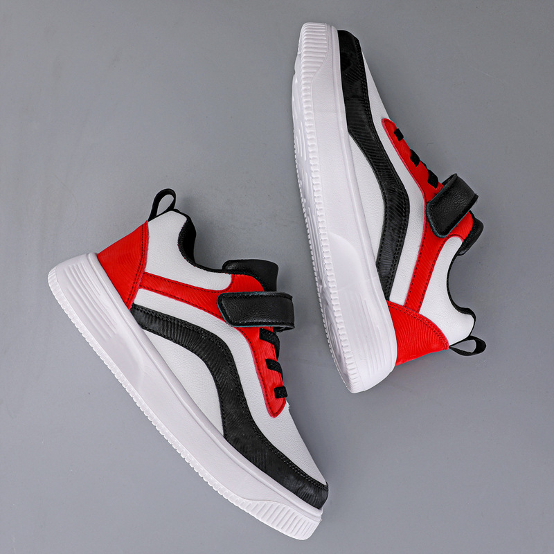 Children's Shoes Children's White Shoes Boys White sneaker Casual Autumn and Winter Leather Warm Middle and Large Children's Girls' Shoes