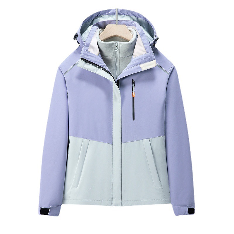 Grupo chaqueta overoles Otoño e Invierno tres en uno abrigo ropa de trabajo hombres y mujeres tops desmontaje forro polar al por mayor