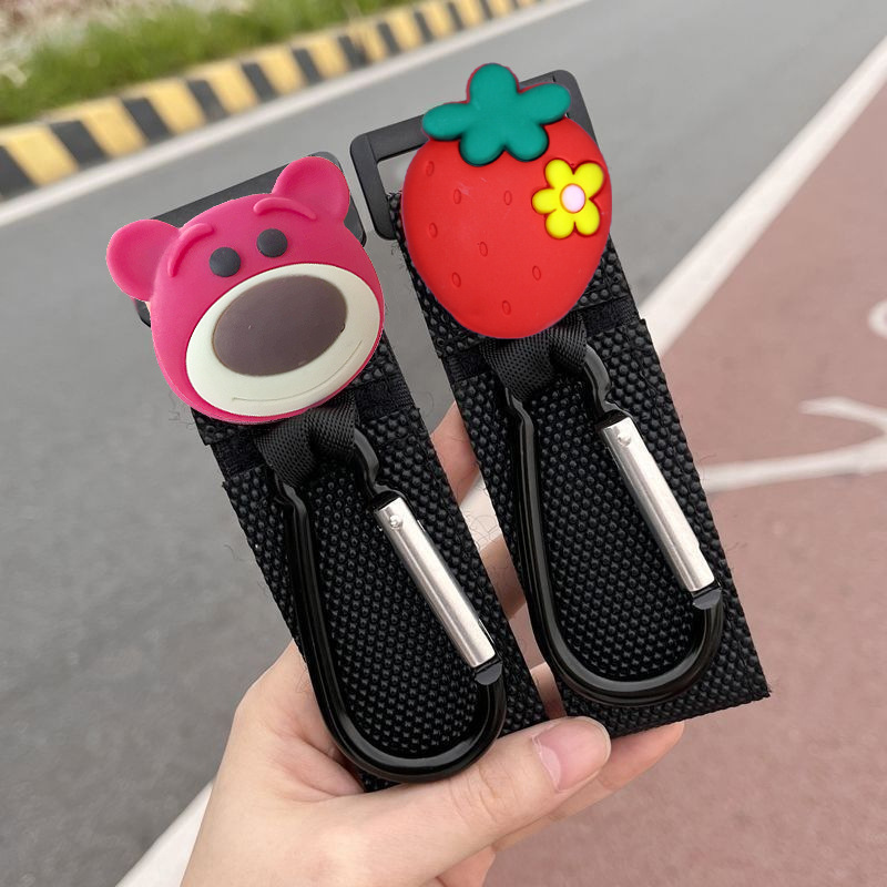 Coche eléctrico de dibujos animados gancho cerradura frontal universal sin perforaciones lindo dibujos animados multifunción bicicleta bolso pesado