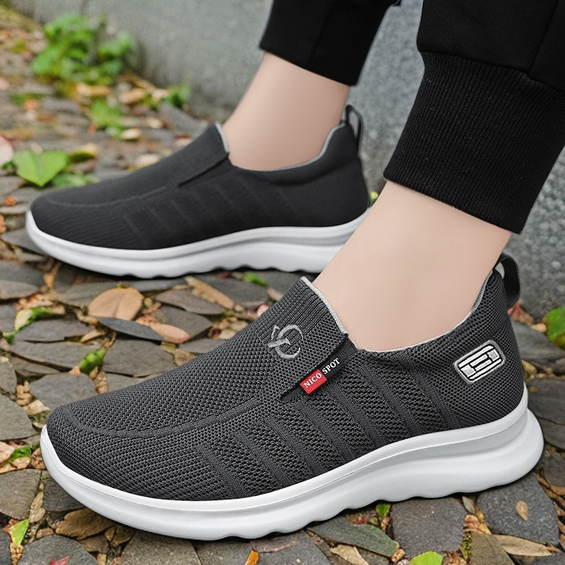 Zapatos para hombre, zapatos casuales de una sola pieza, zapatos nuevos de primavera para hombre, zapatos sin cordones estilo papá, zapatos ligeros, zapatos de malla transpirable