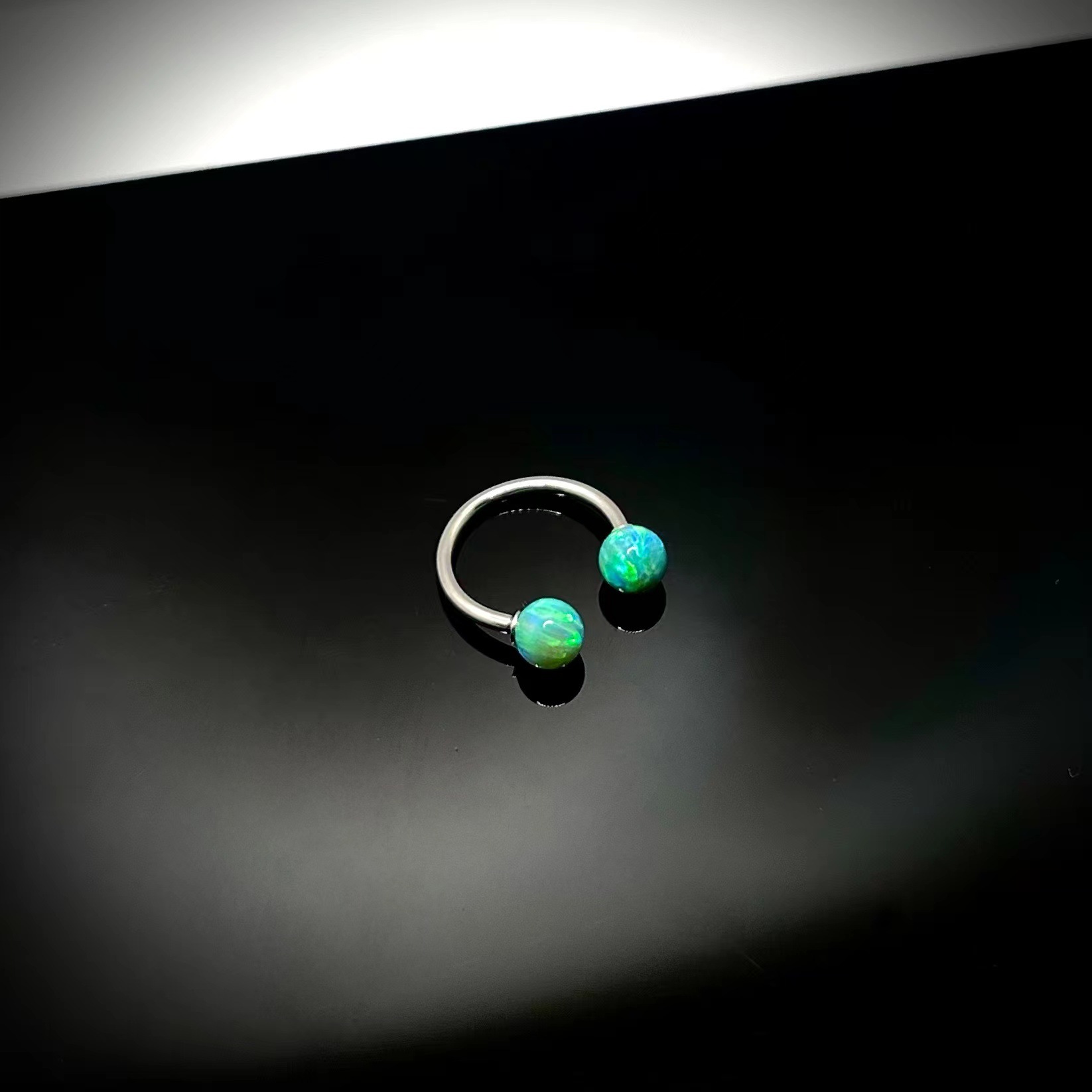 Opal Lip Ring Horseshoe Ring Lip Stud Stainless Steel Body Piercing Jewelry for Lip Lip Piercing detail image 12