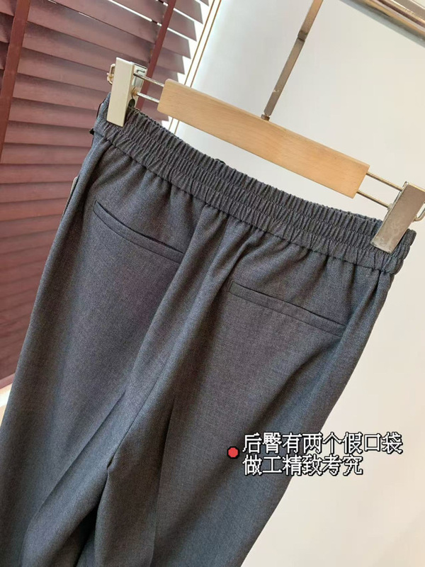 M家同款！ 气质挺阔天丝羊毛混纺直筒版绳松紧腰阔腿气质西装裤|undefined