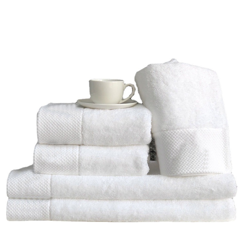 Hotel Toalla blanca de algodón extra grueso absorbente sin pelusa cama y desayuno de hotel de cinco estrellas Toalla de hotel