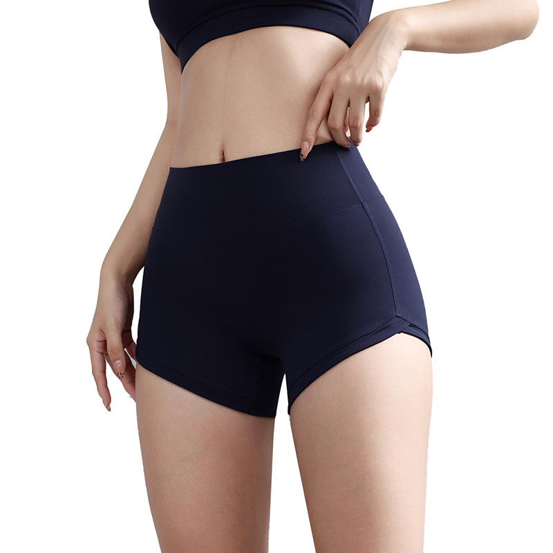 Pantalones desnudos de mel桃, pantalones cortos de yoga, pantalones de fitness ajustados, pantalones cortos deportivos para correr.