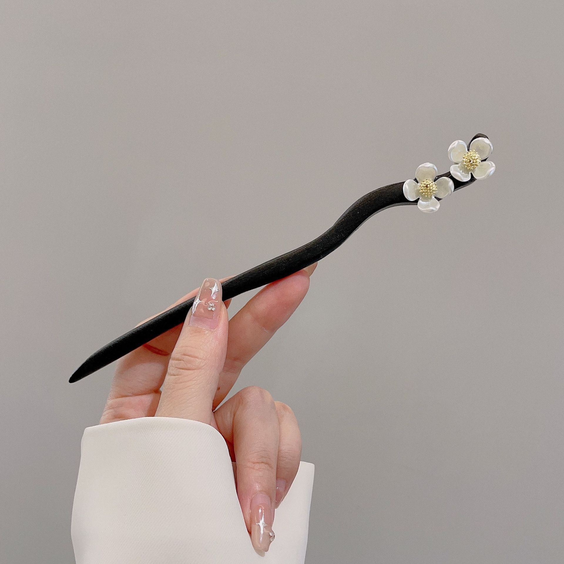 Pinzas de cabello de melocotón para mujeres estilo chino nuevo estilo antiguo acabado pinzas de madera simple y moderno pinzas de cabello de cabello de cabello