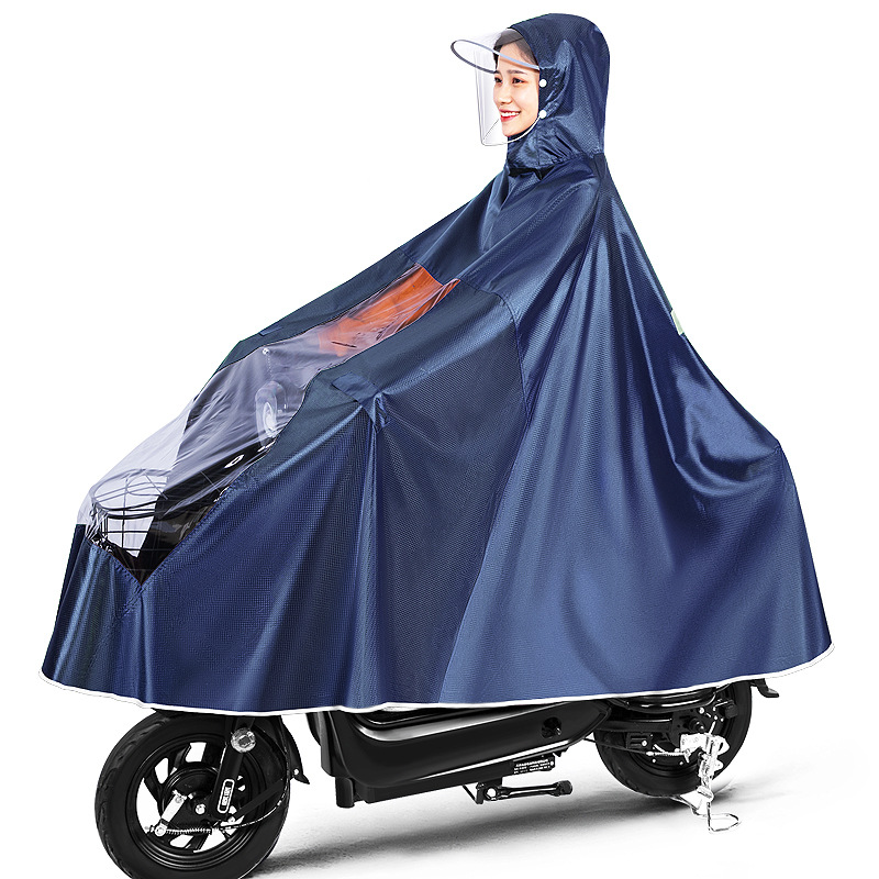 Coche eléctrico impermeable motocicleta poncho extra-grande engrosada sola moda máscara impermeable bicicleta impermeable adulto