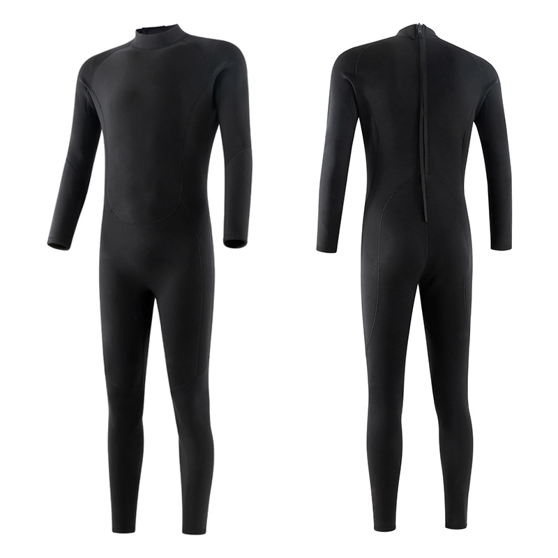 Wetsuit keep warm 3mm Conjoined Snorkeling Swimming Sunscreen jellyfish Surf clothing A diving suit All black