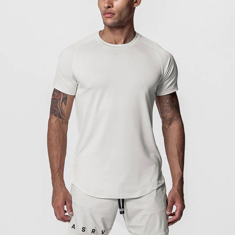 Europa y América de los hombres de verano camiseta de los hombres jóvenes de color sólido cuello redondo de manga corta de los hombres de todos los partidos ocasionales Raglan deportes camisa de fondo