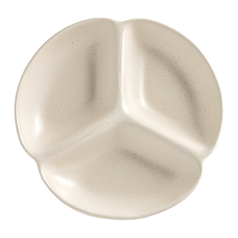 Plato de comedor de cerámica creativa, reducción de grasa, plato de tres comparticiones cuantitativo, plato de frutas de estilo simple, plato de desayuno, plato de comedor doméstico para niños