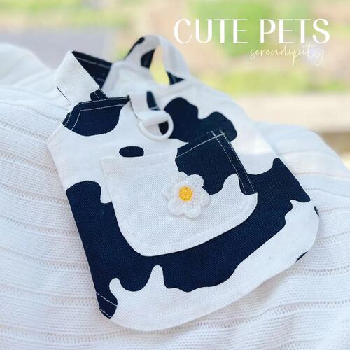 Pet Clothes Spring and Autumn Pure Cotton Denim Vest Style Traction Clothes Teddy Bichon Small Cats and Dogs Going Out for Walking Dog Harness