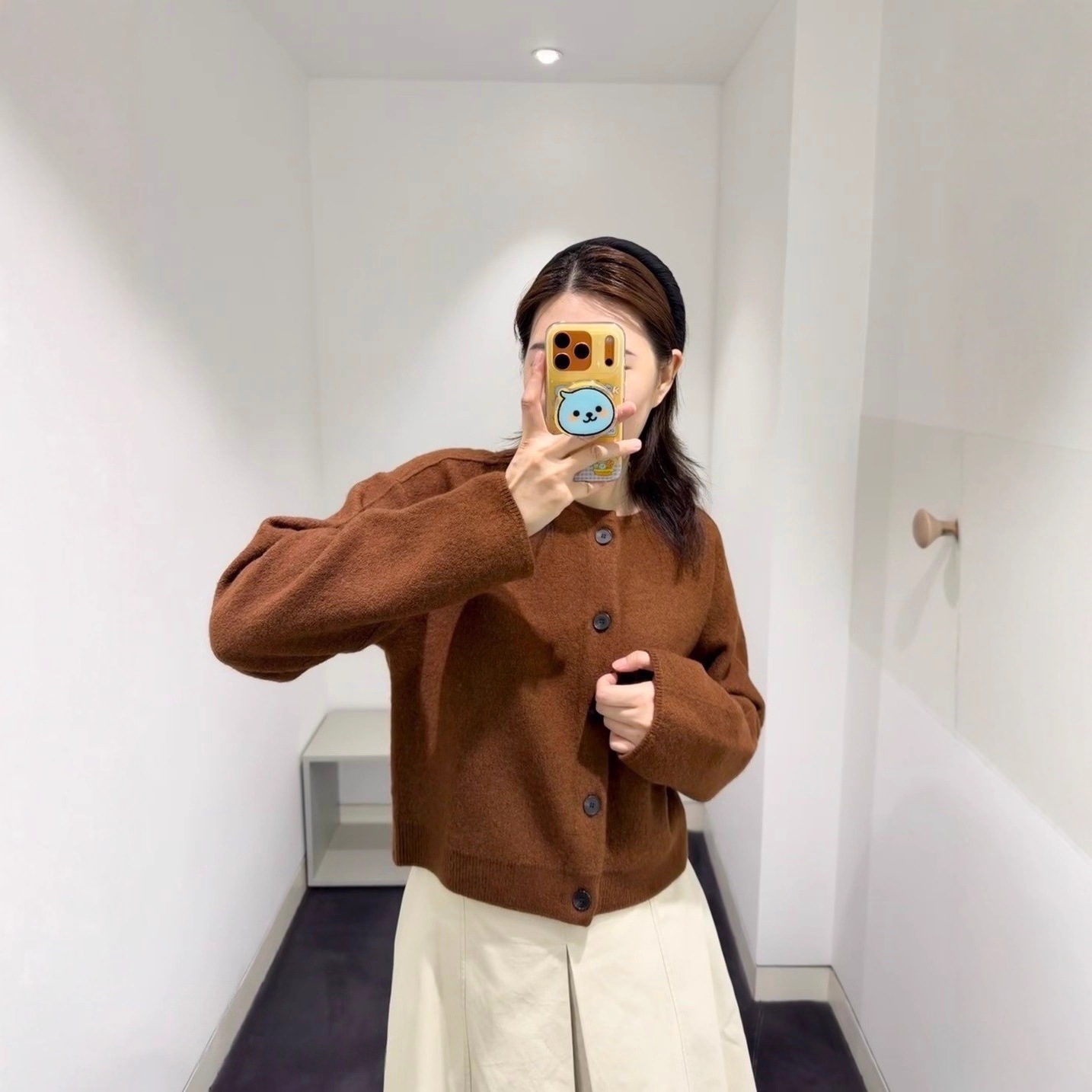 CS女装 标准版型针织开衫黑色2025秋季新品针织衫毛衣 1303284001