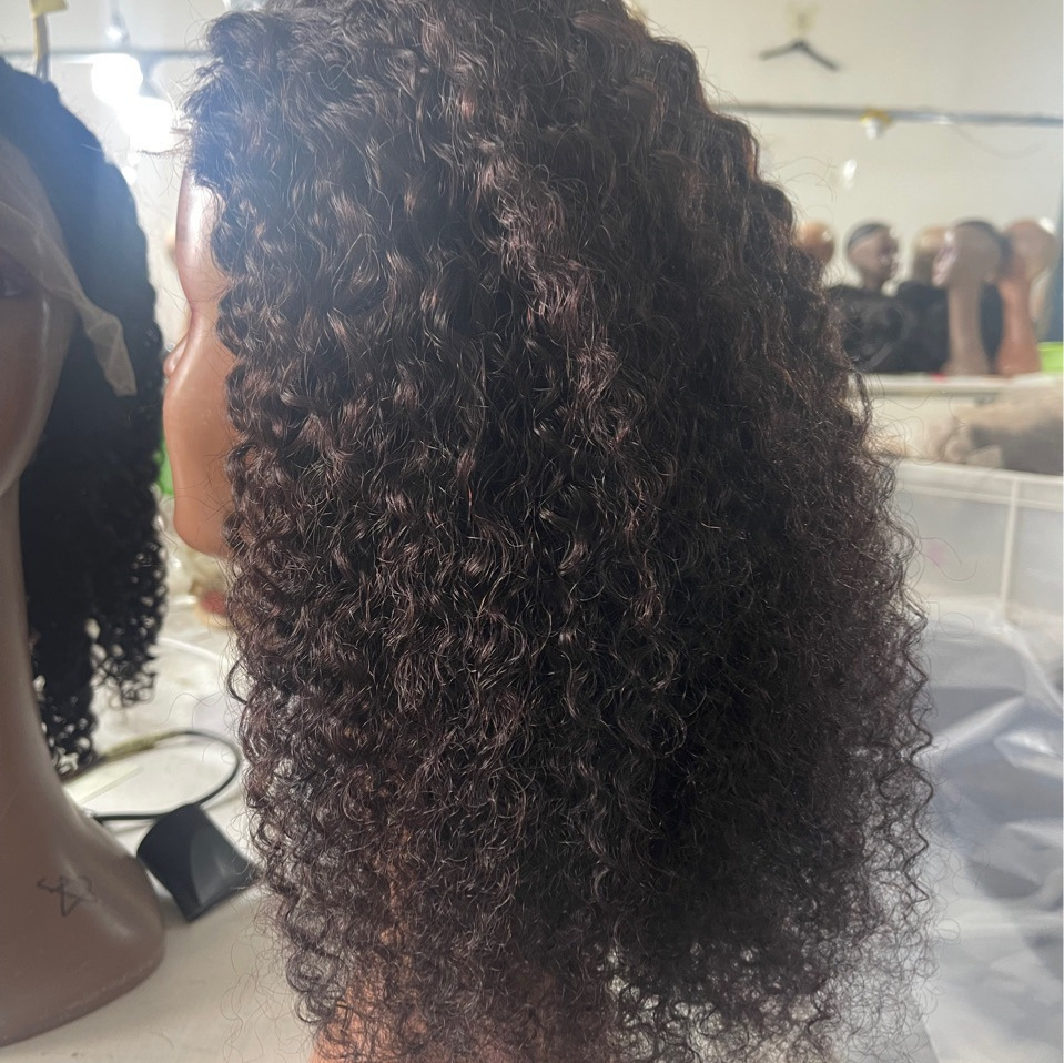 13x4Kinky Curly Human Hair Wigs una pieza image 4