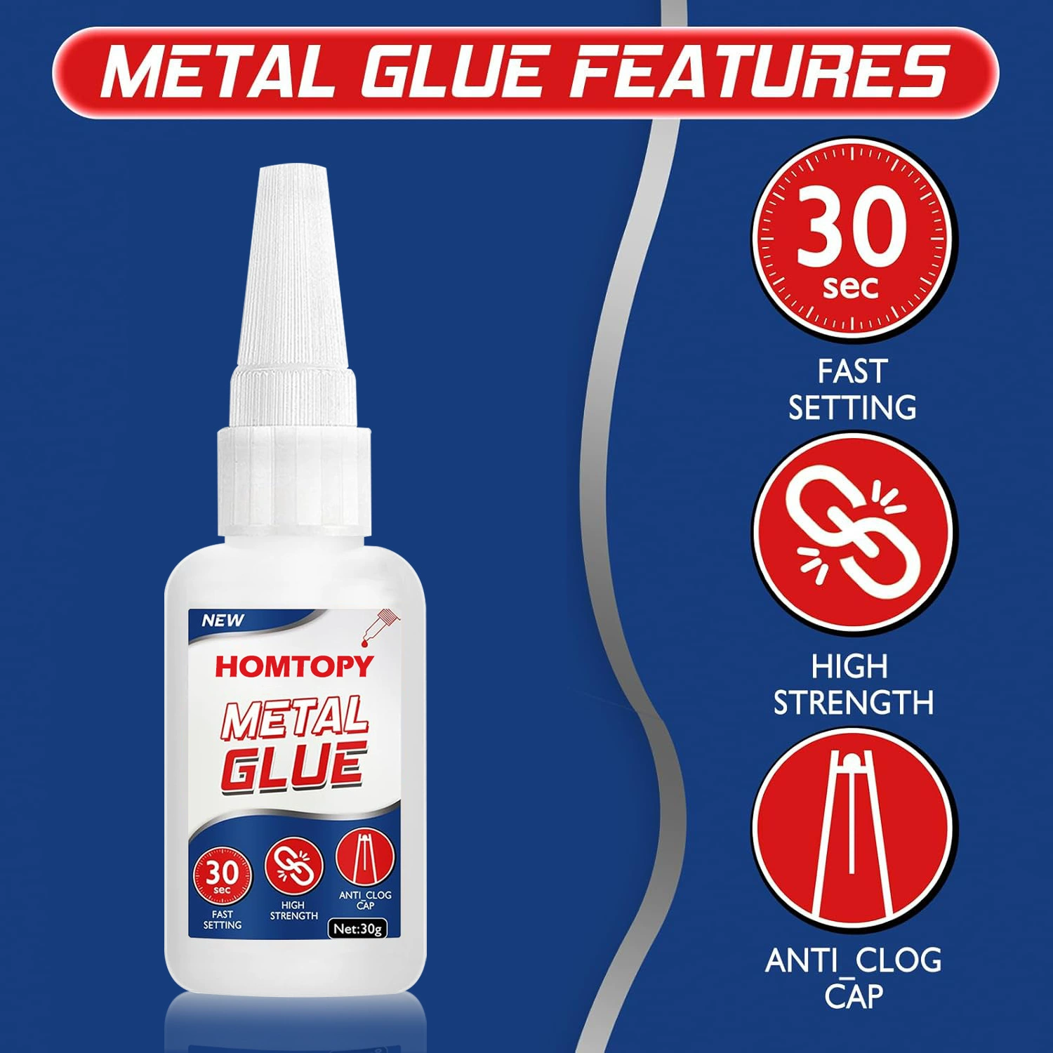 Кросс-бордерный клей HOMTOPY для ремонта металла, клей для металла, пластика, стекла, многофункциональный ремонтный быстросохнущий клей