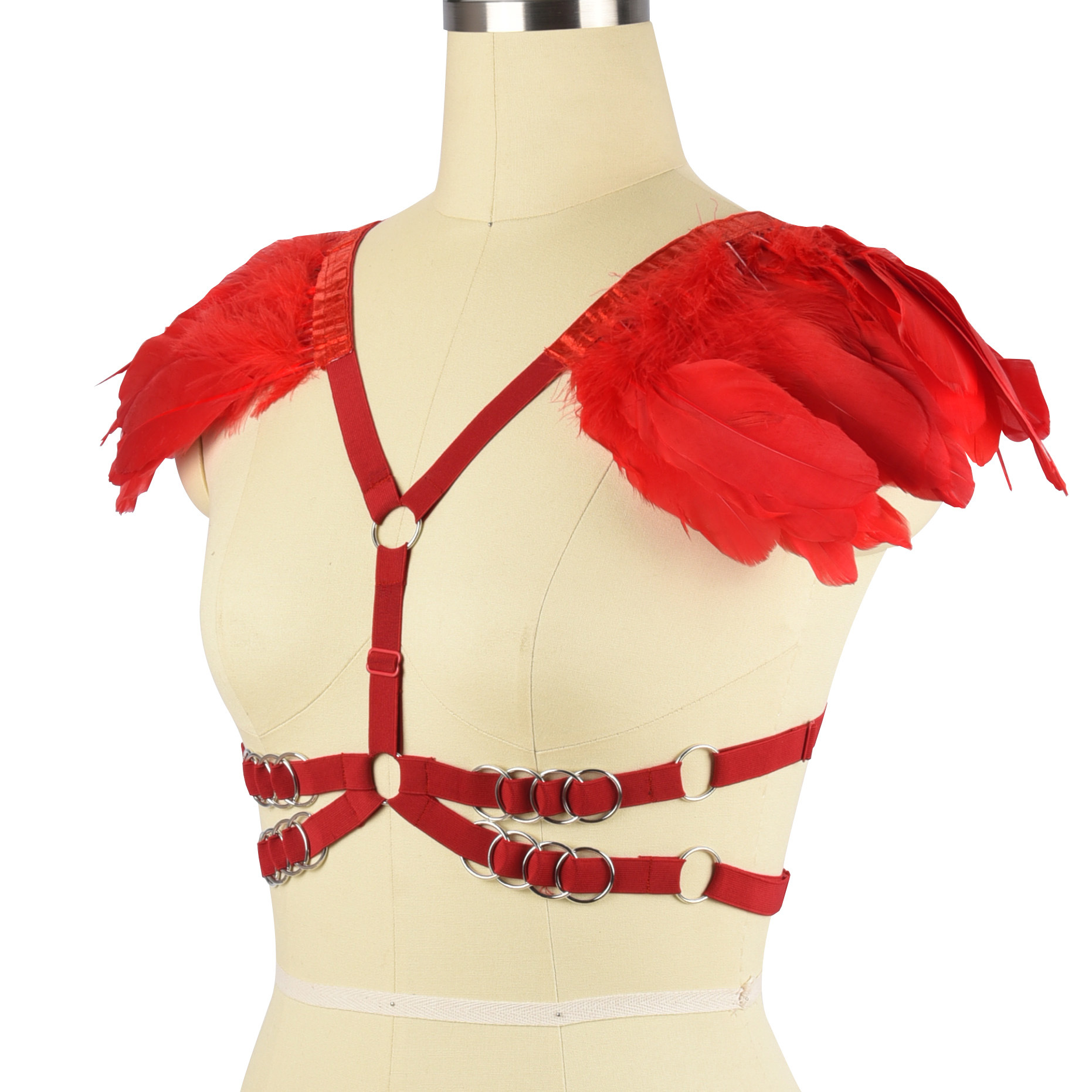 Zhu Ru clothing nightclub Queen's feather deep V hollow adjustable sex line beam underwear o0350