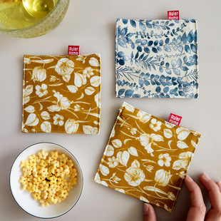 Cotton and Linen Coaster New National Fashion Style Fabric Double Layer Coaster Japanese Tea Coaster Mat Mug Coaster