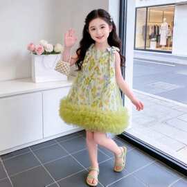 女童连衣裙夏季夏装2026新款儿童碎花洋气背心小女孩网纱公主其它