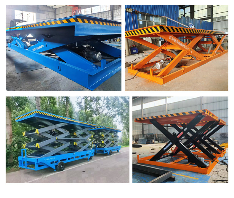 Heavy-duty, in-ground hydraulic lifting platform for workshop cargo handling, featuring a fixed scissor lift
