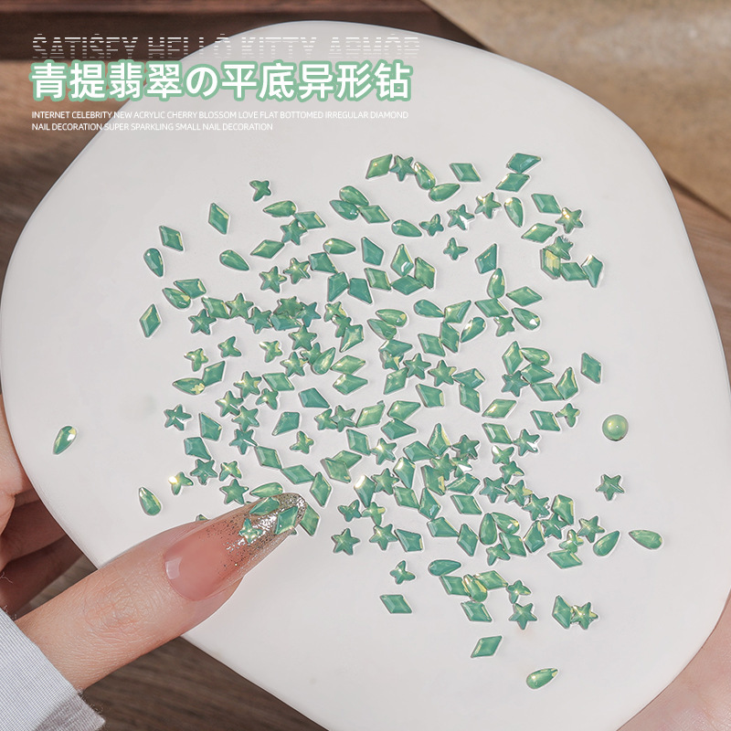 Net red new acrylic light white flat shaped drill mixed super flash small size nail drill nail decoration wholesale Net red new acrylic light white flat shaped drill mixed super flash small size nail drill nail decoration wholesale