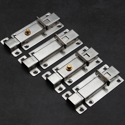 Stainless steel bolt automatic spring bolt manual latch door lock door bolt bathroom door bolt wooden door anti-theft door bolt