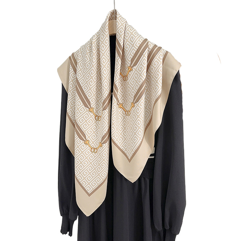 INS estilo de moda Geometría 90 bufandas de seda de estilo de lujo ligero nicho creativo bufandas decorativas profesionales