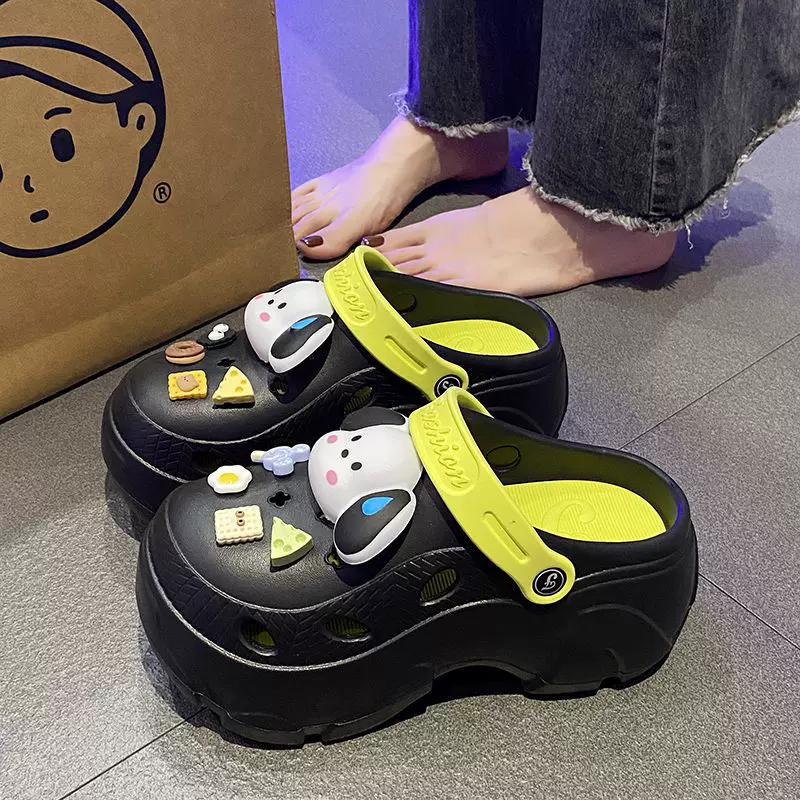 厚底防滑不臭脚情侣踩屎感拖鞋女夏季外穿2024夏季EVA洞洞鞋新款