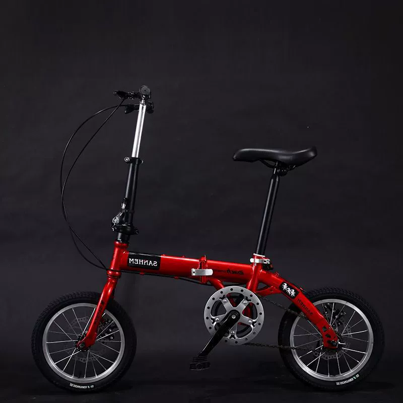 Дюймовый складной мини-ультралегкий портативный велосипед для взрослых, детей, студентов, мужчин и женщин с маленькими колесами и дисковыми тормозами с регулируемой скоростью