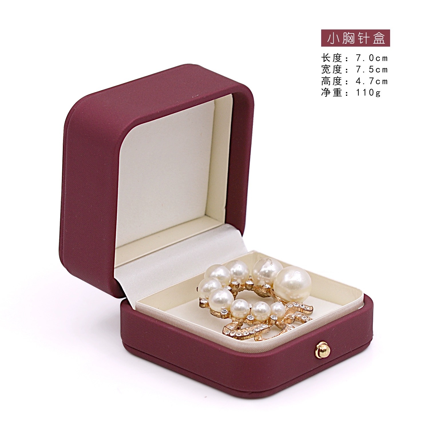 Caja de broche de botón de oro Caja de medallas Caja de embalaje de joyas Caja de anillo ancho Caja de insignia puede imprimirse en pequeñas cantidades Logo