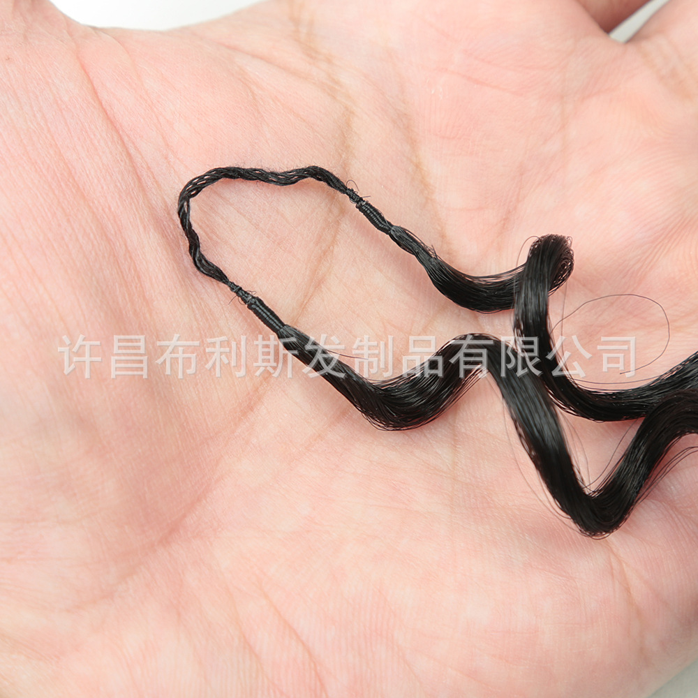 Los fabricantes de Xuchang venden al por mayor pelucas transfronterizas europeas y americanas de 16 pulgadas Deep Wave feather para recibir el pelo largo y rizado de fibra química.