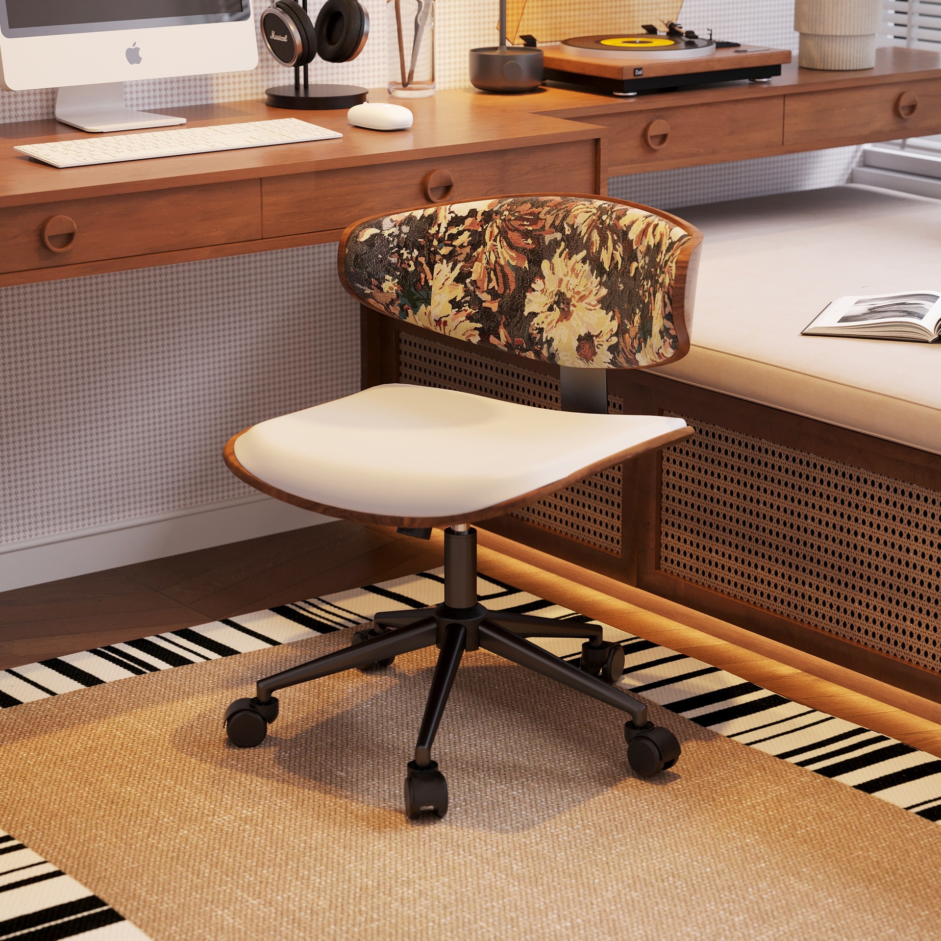 Silla de computadora de estilo medieval sala de estudio doméstica silla de respaldo de oficina elevable silla de escritorio giratorio silla de madera maciza silla imes