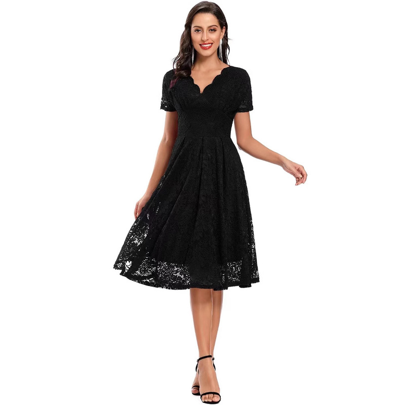 Spot, 2022 spring and summer Foreign trade Amazon explosions lace collar bridesmaid dress factory supply