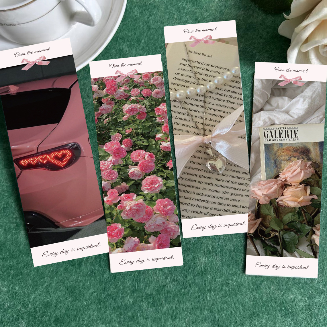 65g Weight Bookmark Stationery Type 30 Sheets Per Bag Quantity Learning Occasion White cardboard Material Heart Shape, Flower Pattern Korean Style Style Pink Color 30 Sheets Per Bag Heart Shape Flower Learning White Cardboard Korean Style Bookmark 5