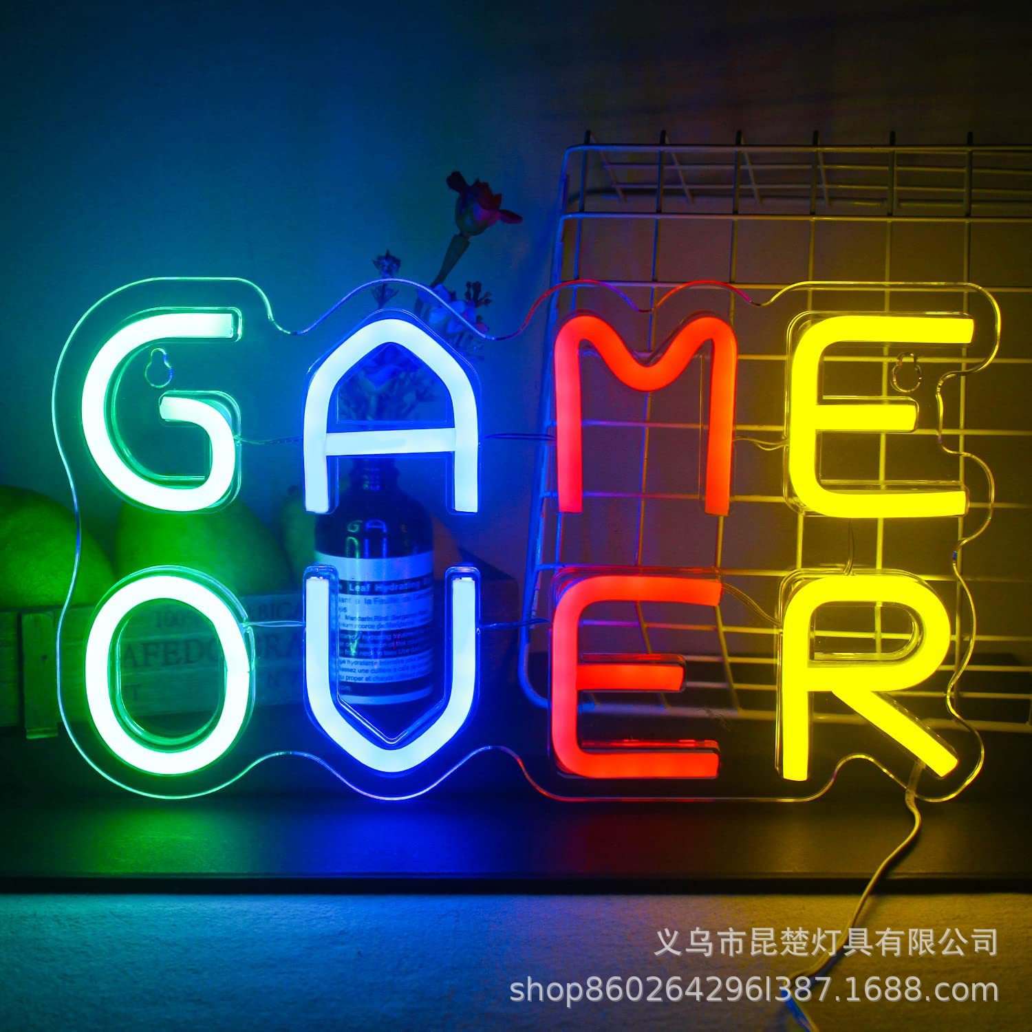 LED письмо неон свет GAME OVER подходит для игра комната декоративный USB питание от спальня ребенок дом декоративный