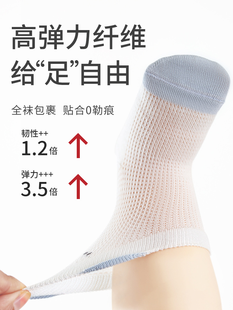 2025 verano nuevos productos calcetines para bebés malla ultrafinos calcetines de algodón de tubo medio deshuesado de boca suelta de dibujos animados lindos