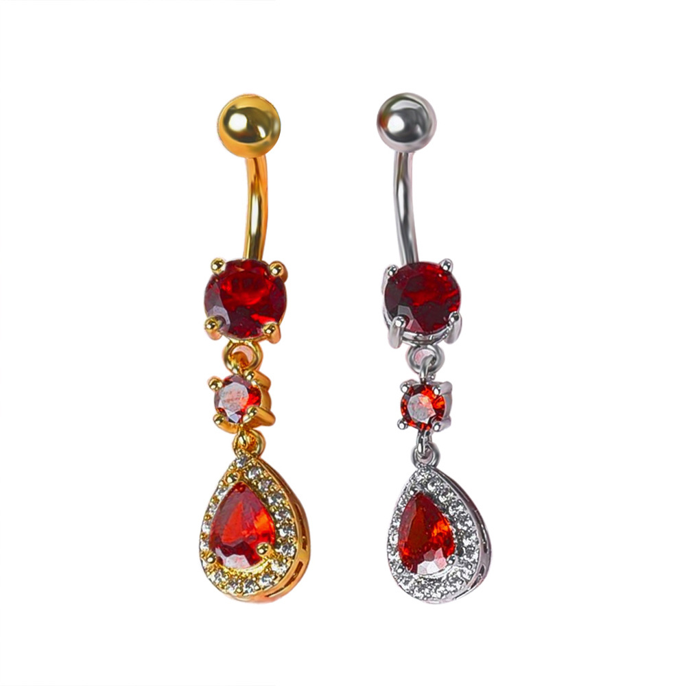 Piercing all'ombelico con goccia d'acqua in zircone europeo e americano, selezione premium disponibile in magazzino_voghion.com