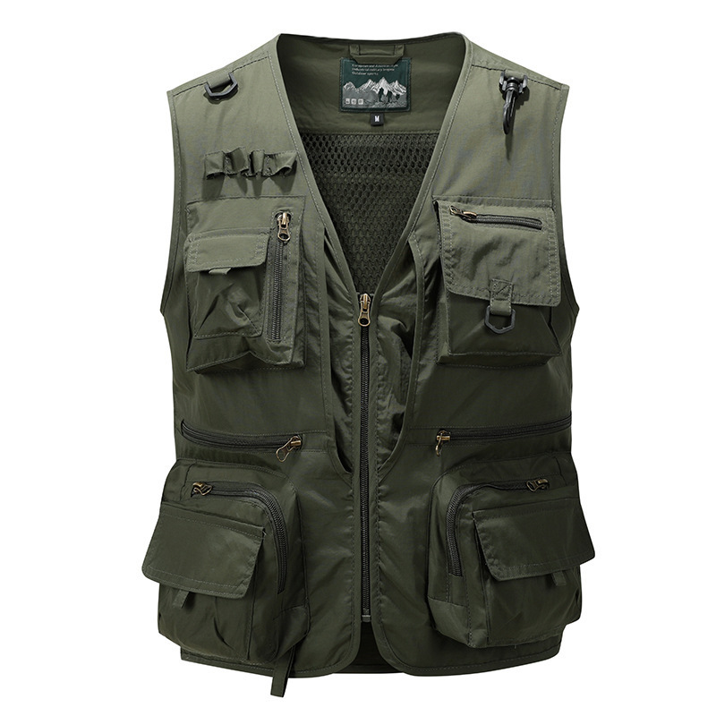 Outdoor Leisure Mountaineering Fishing Vest for Men and Women, Summer Sports Mesh Photography Multi-Pocket Tactical Vest Outdoor Leisure Mountaineering Fishing Vest for Men and Women, Summer Sports Mesh Photography Multi-Pocket Tactical Vest