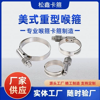 美式重型卡箍喉箍抱箍定制304不锈钢抗震自补偿卡箍跨境工厂