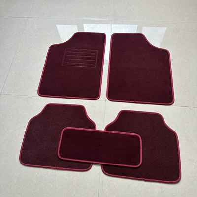 Floor Mats, Flame Retardant and Wear-Resistant — Universal Foot Pad - chinese-red-flocking-universal-five-piece-pack