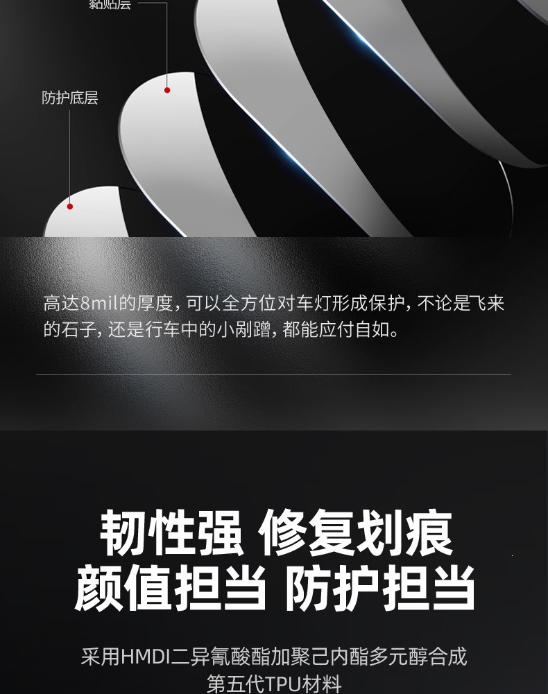 Suitable for Tesla Model SX blackened headlight film, 3Y taillight film, protective color-changing film, modified Black Warrior TPU