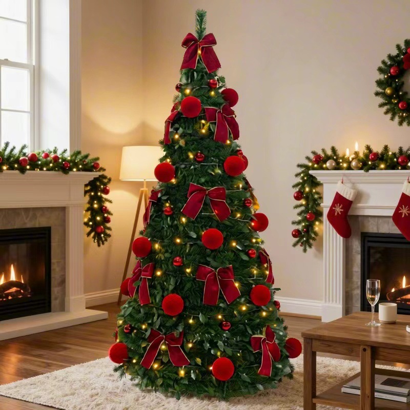 Transfronterizo con luz árbol de Navidad retráctil plegable árbol de Navidad conjunto de árbol de Navidad supermercado de Navidad para el hogar decoraciones navideñas