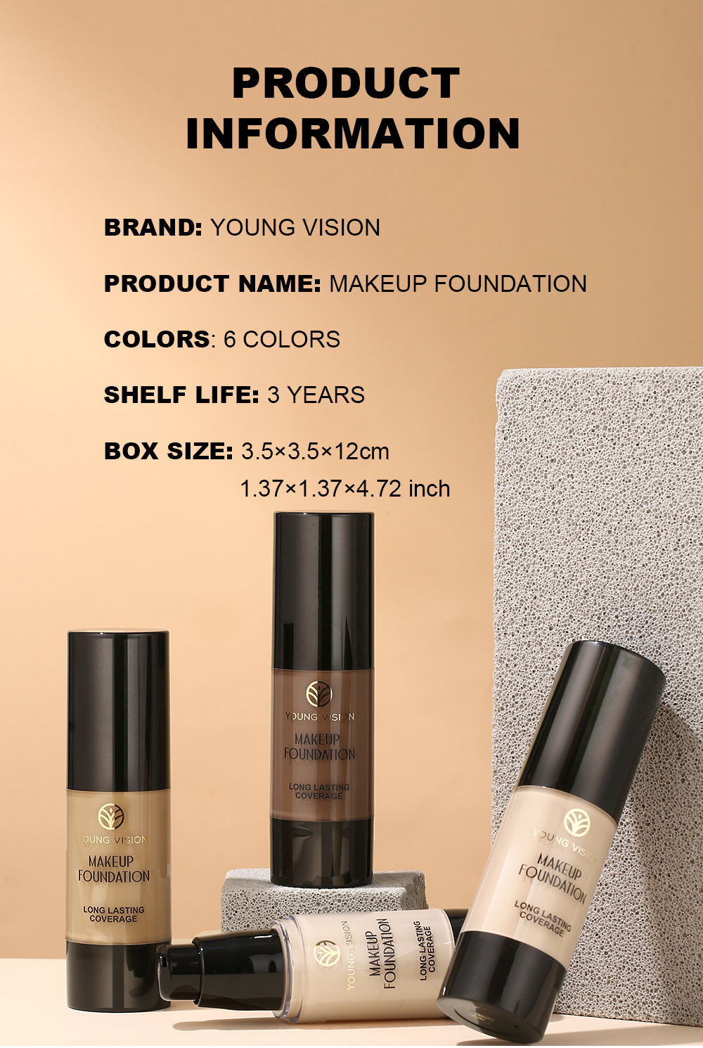 YOUNG VISION Press Foundation Matte, non-smudge, contouring and facial modifying Foundation undefined