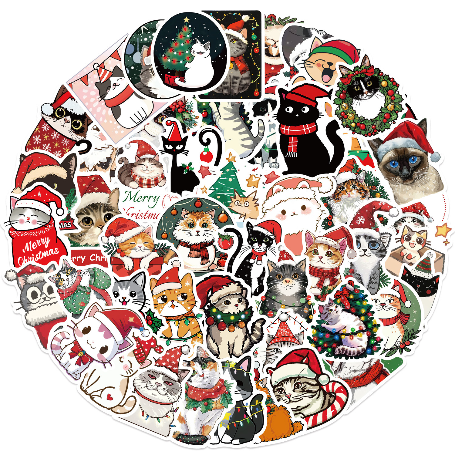 35g Weight Stickers Stationery Type 1 Set Quantity School Occasion PVC Material Cat Pattern Cute Style 1 Set Cat School PVC Cute Stickers 8