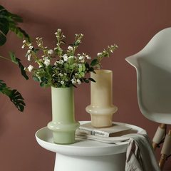 中古フェントン高颜値ガラス花瓶フレンチインスタ玉色リビング生け花置物高级感花器