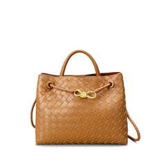 New woven leather herringbone tote bag, versatile fashionable casual shoulder crossbody hand-held bowknot women's bag