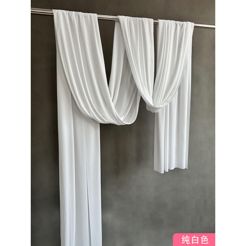 Techo de la boda cortina de seda de leche tela elástica decoración azul cortina de fondo de la sala de bodas coreana