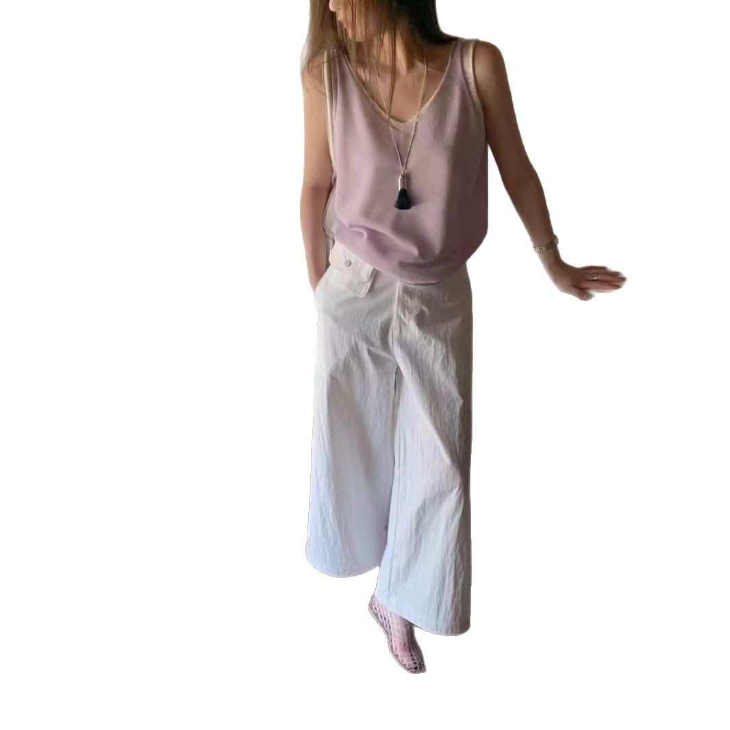 Knitted spring vest sleevless