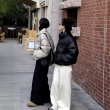 反季特惠24701加厚可拆袖子面包羽绒服韩版90白鸭绒短款羽绒服女